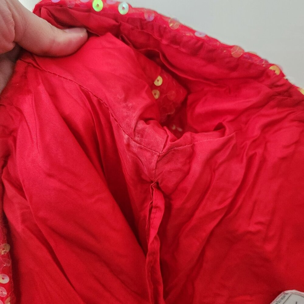 Vtg 90s Vicky Tiel Red Sequin Dress Sz‎ 44 Paris Couture Off Shoulder Cocktail - Picture 14 of 16